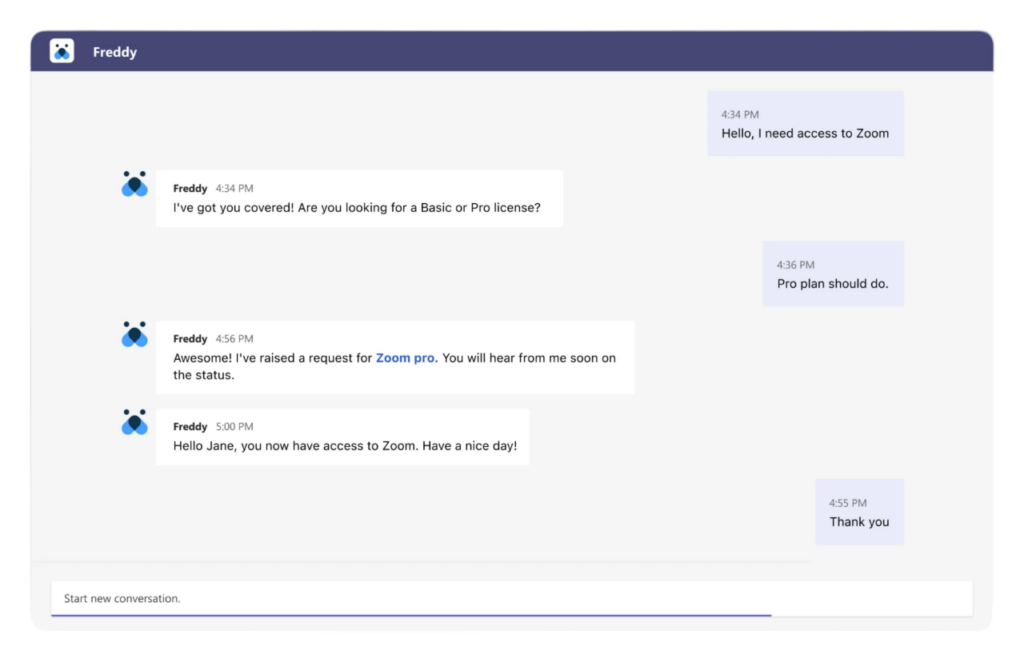 Freddy Servicebot for Teams.